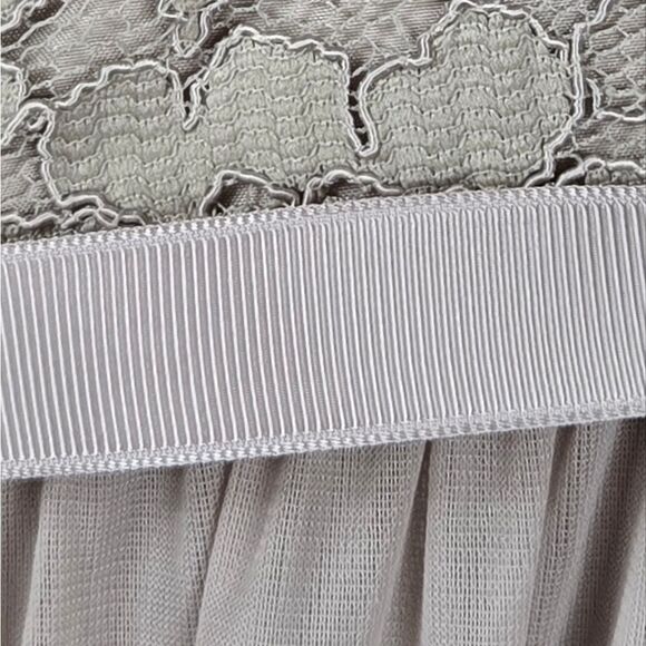 David's Bridal Short Lace Mesh Dress with Halter Neckline Biscotti Beige Size 16 - Picture 14 of 14